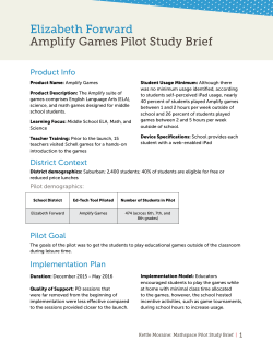 Elizabeth Forward Amplify Games Pilot Study Brief