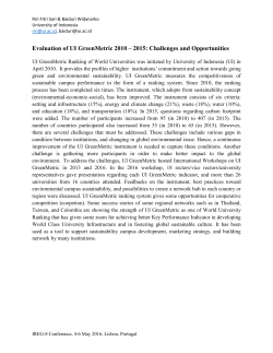 Evaluation of UI GreenMetric 2010 - IREG Observatory on Academic