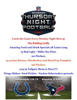 Catch the Game Every Monday Night Here @ The Bulldog Grille