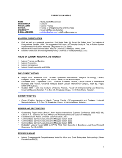 curriculum vitae - Ecomm UMK - Universiti Malaysia Kelantan