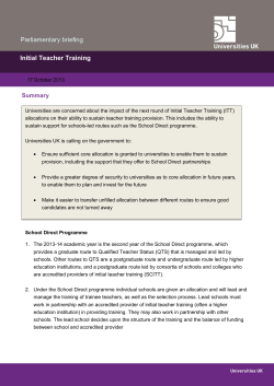 Initial Teacher Training