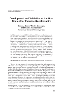 Development and Validation of the Goal - Self