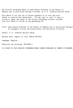 Some Famous Problems of the Theory of