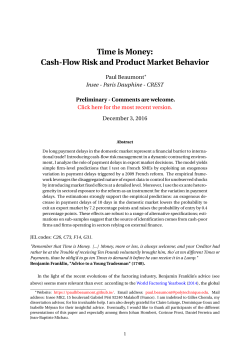 Time is Money: Cash-Flow Risk and Product Market Behavior