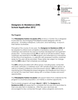 Designers-in-Residence (DIR) School Application 2012 The