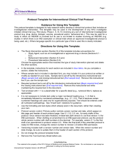 Clinical Research Protocol