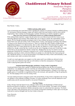 April newsletter - Chaddlewood Primary School