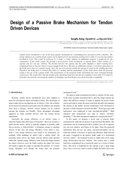 Design of a Passive Brake Mechanism for Tendon Driven Devices