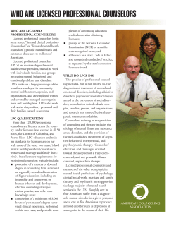 Licensed Professional Counselor - American Counseling Association