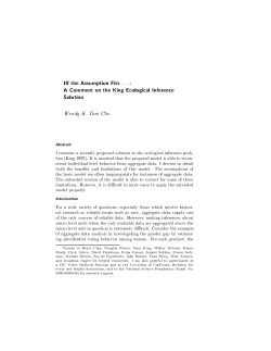 I the Assumption Fits ::: : A Comment on the King Ecological