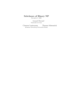 Subclasses of Binary NP