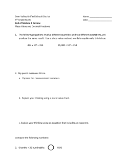 Deer Valley Unified School District Name 5th Grade Math Date End