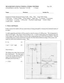 MEASURE ROTATIONAL INERTIA - University of Toronto Physics
