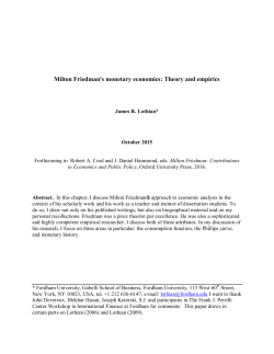 Milton Friedman`s monetary economics: Theory