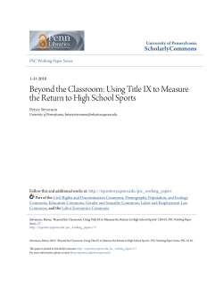 Beyond the Classroom: Using Title IX to Measure the Return to High