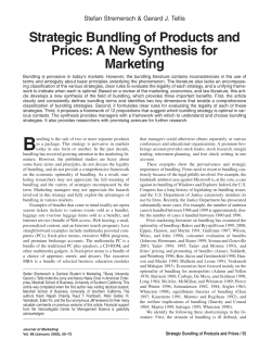 Strategic Bundling of Products and Prices: A New Synthesis for