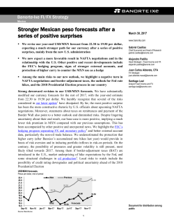 Stronger Mexican peso forecasts after a series of positive