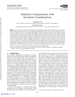 Salesforce Compensation with Inventory