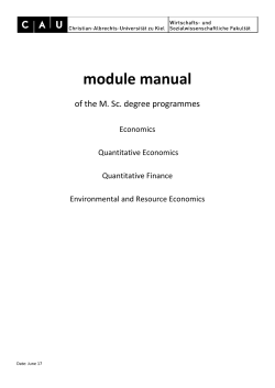 Module Manual Economics Master Programmes