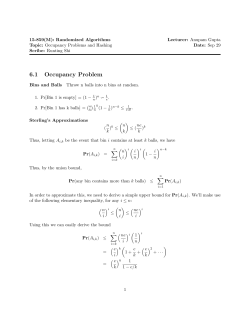 6.1 Occupancy Problem