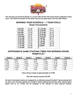 MORNING TEAM SCHEDULE &ndash; 7 TEAM POOLS [Auto