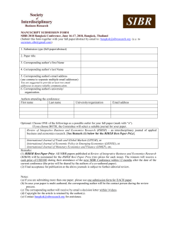 Manuscript Submission Form - Society of Interdisciplinary Business