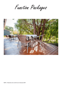 Set Menu Options - Wellington Forest Cottages