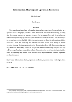 Information Sharing and Upstream Exclusion