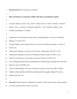 Running head: Biotic mechanisms of stability