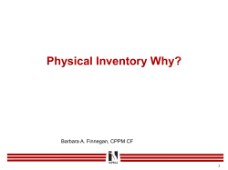 Physical Inventory Why?