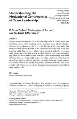 Understanding the Motivational Contingencies of Team Leadership