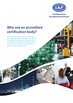 Why use an accredited certification body?