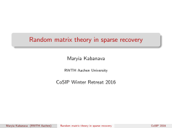 Random matrix theory in sparse recovery