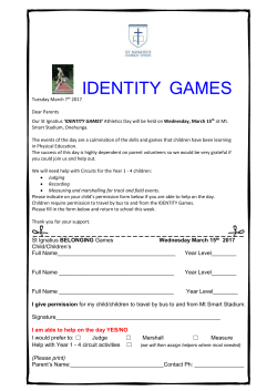 IDENTITY Games Parent note