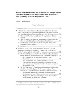 Should Rape Shield Laws Bar Proof that the Alleged Victim Has