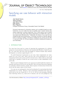 Specifying use case behavior with interaction models