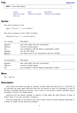Save - Stata