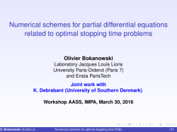 Numerical schemes for partial differential equations