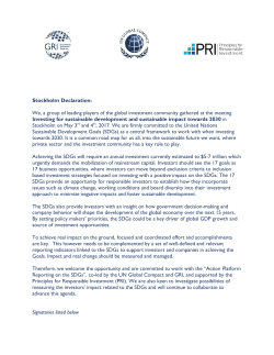 Stockholm Declaration: We, a group of leading players of the global