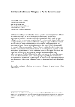Distributive Conflicts and Willingness to Pay for the Environment[1]