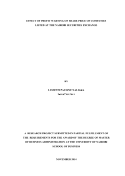 Effect of profit warning on share price of