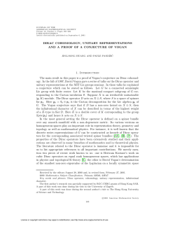 DIRAC COHOMOLOGY, UNITARY REPRESENTATIONS AND A