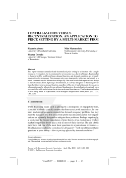 centralization versus decentralization: an application to price setting