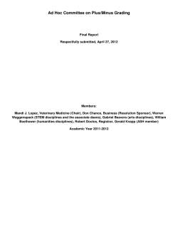 Ad Hoc Committee on Plus/Minus Grading