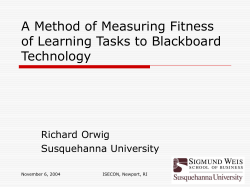 A Method of Measuring Fitness of Learning Tasks to Blackboard