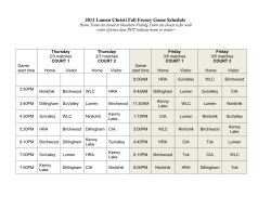 2013 Lumen Christi Fall Frenzy Game Schedule