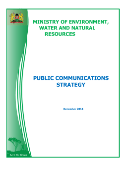 public communications strategy - Ministry of Environment and
