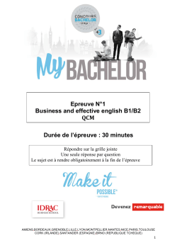 30 minutes Epreuve N°1 Business and effective english B1/B2 QCM