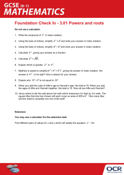 Foundation Topic Check In 3.01 - Powers and roots