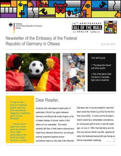 Newsletter of the Embassy of the Federal Republic of Germany in